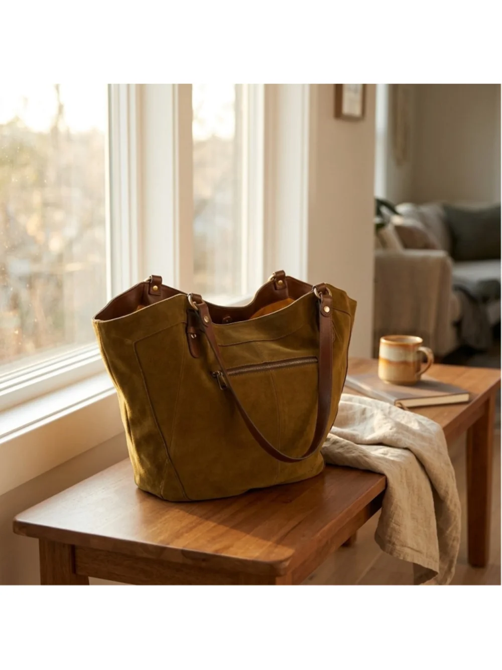 Patricia Liliane Tote - Suede Golden Brown